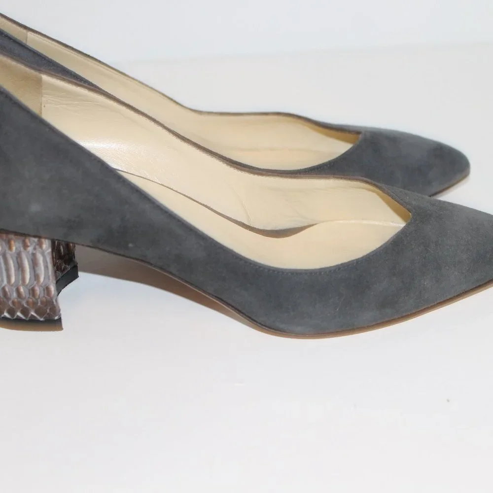 REDUCED Sarah Flint EMMA Gray Suede Closed Toe None Classic Pumps Shoes 35.5